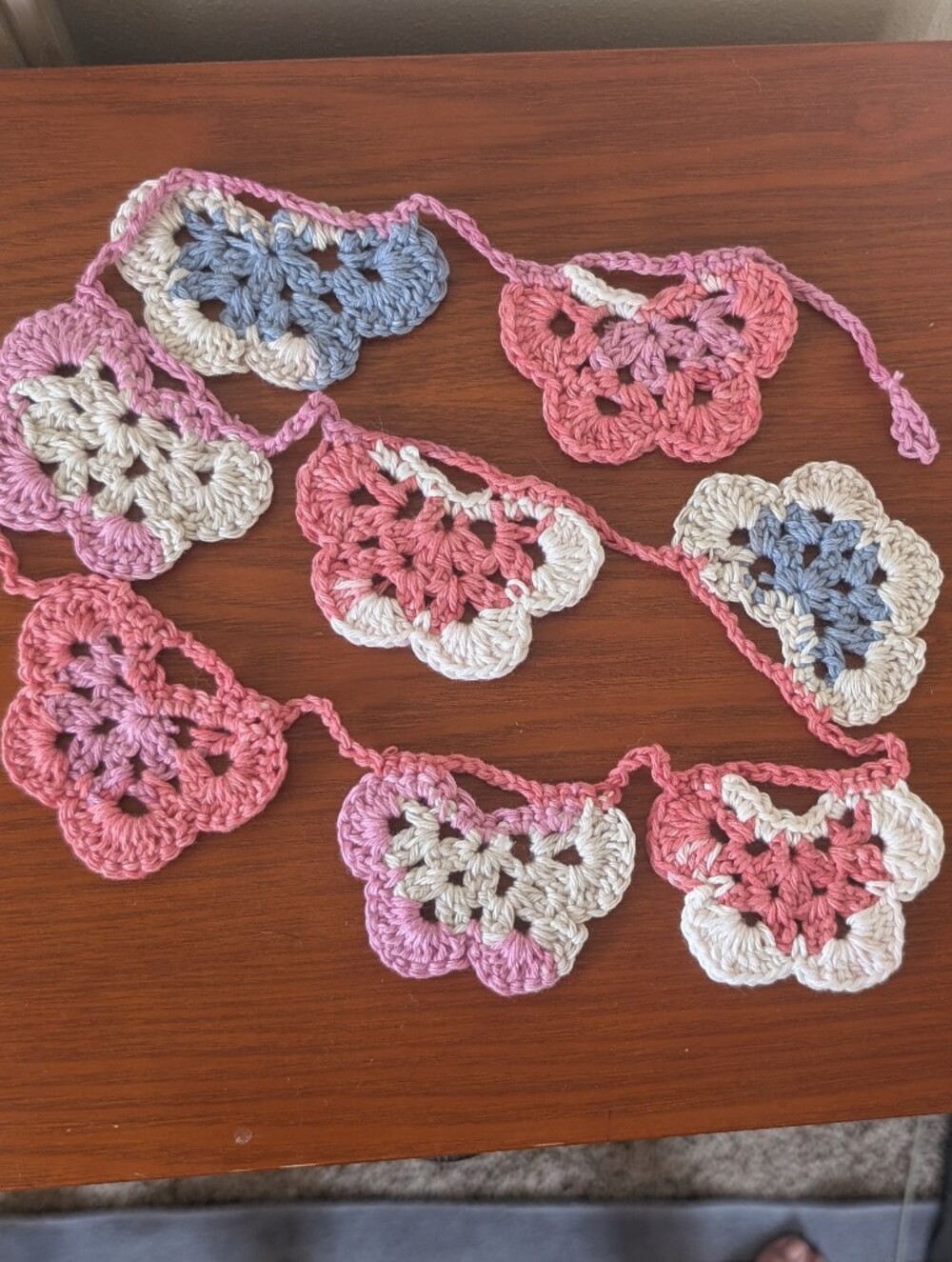 Crochet Pink Blue Hombre Butterfly Swag/Bunting